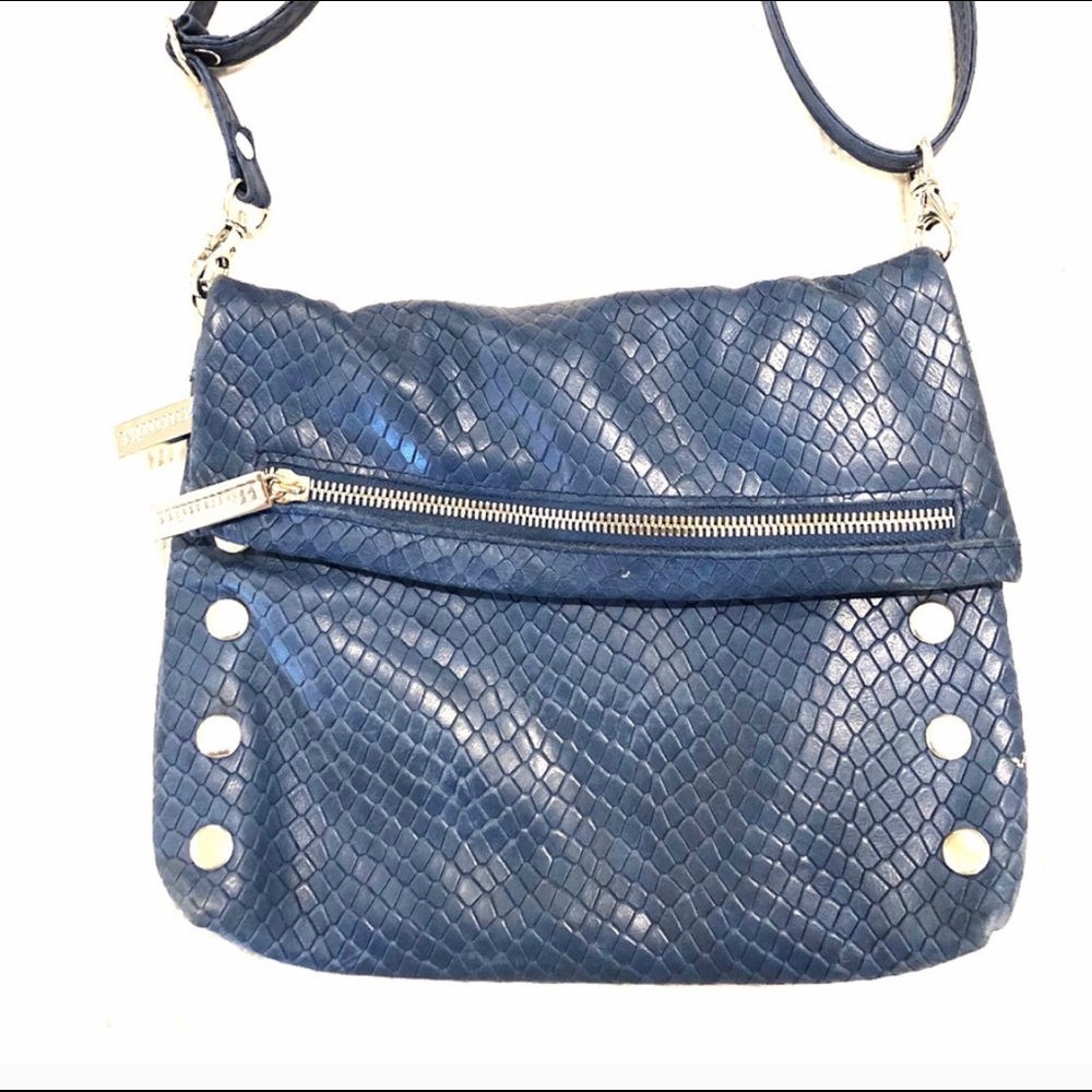 Hammitt VIP Medium Blue Snakeskin Crossbody